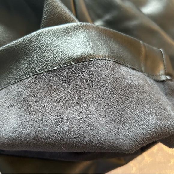 ZARA FAUX LEATHER STRAIGHT PANTS IN SIZE EXTRA SMALL (SIZE 2) IN BLACK - Picture 5 of 12